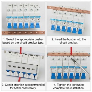 Barre omnibus <span class=keywords><strong>électrique</strong></span> DPN 63A, <span class=keywords><strong>bornier</strong></span> <span class=keywords><strong>de</strong></span> disjoncteur DPN, raccord DPN en cuivre pur épaissi, norme nationale Chine continentale - Product Image 5