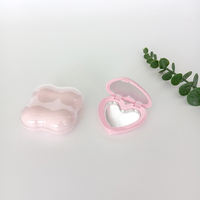 Étui coussin d'air en plastique rose 15g pour boîte-cadeau compacte de bijoux cosmétiques de fard à joues de poudre avec miroir