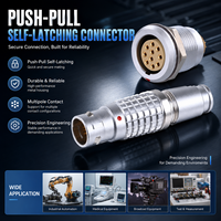 Connecteur métallique auto-bloquant Push-Pull compatible Lemo, série FGG EGG 00B/0B/1B/2B/3B/4B, 2 à 48 broches