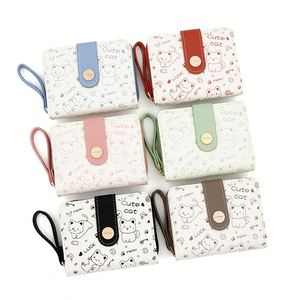 Portefeuille court en cuir PU motif chat mignon pour femme, petite bourse à monnaie à double rabat avec fermeture à bouton-pression, mini porte-cartes, sac à main, cadeau - Product Image 2