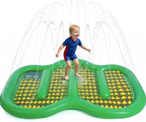 Tapis d'arrosage en forme de serpent de 60 pouces, 3-en-1, pour les tout-petits, jeux aquatiques d'été dans la cour - Product Image 1