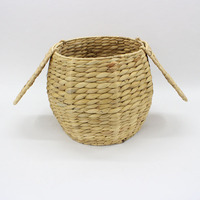 Panier de rangement en jacinthe d'eau tissé à la main en forme de dessin animé panier de rangement panier à vêtements sales