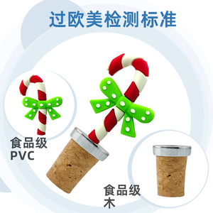 Christmas Wine Stoppers Corks With Santa Snowman Reindeer Design Wooden Sealing Plugs For Bottle Decorative Stopper Set - Product Image 4