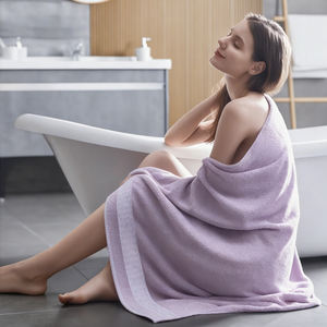 מגבות כותנה ז'קארד סיטונאיות, אנטיבקטריאליות, ידידותיות לסביבה, 140*70 ס\"מ, מגבות אמבטיה גדולות, שטיחון אמבטיה למלונות, לנשים - Product Image 1