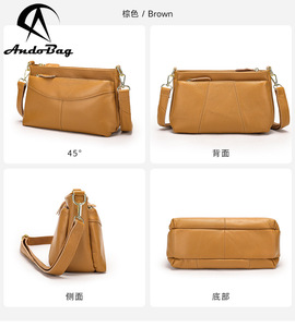 Bolso Bandolera Pequeño Cuadrado de Piel de Vaca Andong para Mujer, Mamá, Señora, Uso Diario, Trabajo, Bolsos Cruzados, Bolso de Mano - Product Image 4