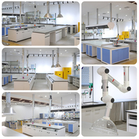 Table de travail en métal pour laboratoire avec armoire murale pour hôpital et école