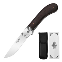 Couteau pliant d'extérieur SBO ZD02, lame 3Cr13 polie miroir, manche en bois de aile de poulet, pour fruits, camping, portable, de poche, 23 cm, garantie 1 an