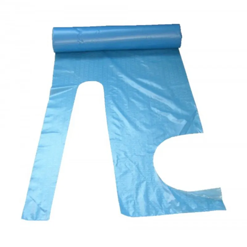 ผ้ากันเปื้อนพลาสติก HDPE ป้องกันระดับสีฟ้าสำหรับใช้ในห้องครัวหรือเบเกอรี่