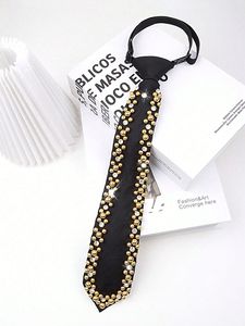 Noeud papillon et <span class=keywords><strong>cravate</strong></span> : Design rétro américain Ivy League <span class=keywords><strong>pré</strong></span>-noué avec des embellissements en perles, accessoires assortis à un gilet de style coréen - Product Image 6