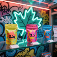 Sachets refermables personnalisés à fermeture éclair, 3,5 g, en aluminium, anti-odeur, emballage en Mylar laminé
