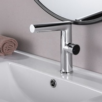 Robinet de lavabo de salle de bain monotrou blanc avec noyau de valve en céramique Robinets d'évier d'eau chaude et froide Robinet blanc chromé pour évier de salle de bain