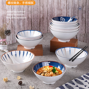 Tazones de ramen japoneses de melamina, tazones comerciales de plástico para hot pot, tazones de sopa de imitación de porcelana, tazones de sopa para restaurantes de comida rápida - Product Image 2