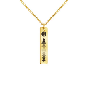 Collier pour <span class=keywords><strong>affiche</strong></span> de la série Spotify Song, bijoux en acier inoxydable, pendentif avec lecteur Audio gravé personnalisé, livraison directe - Product Image 1