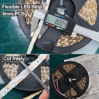 Bande LED flexible à haute luminosité en forme de S WS2815, adressable RGB 5050 8MM 12V ZigZag pour enseignes commerciales