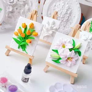 HARDWORK 3D DIY Peinture Flottante, Jouets de <span class=keywords><strong>Dessin</strong></span>, Activité de Graffiti sur Plâtre Blanc (Lys, Tulipe) pour le Team Building et les Cadeaux - Product Image 3