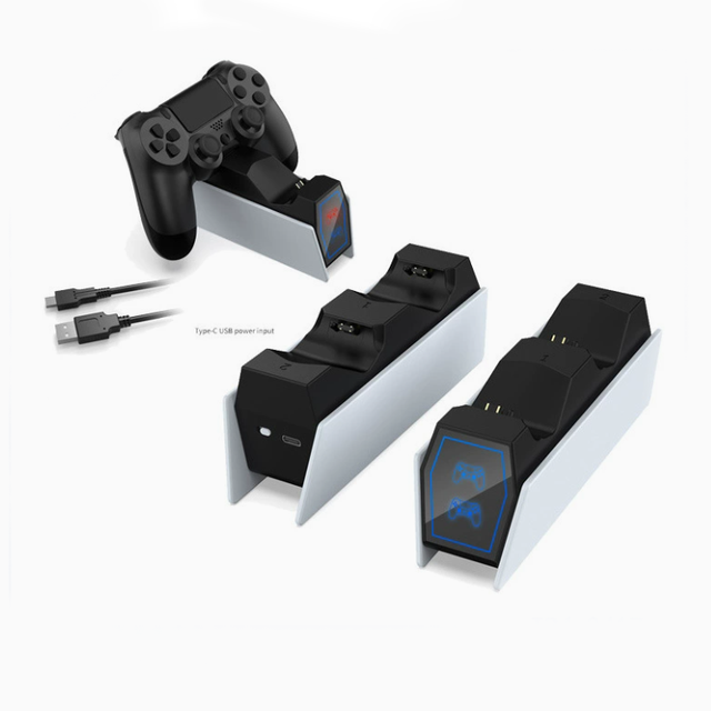 Fast Dual Charging Dock for PS4 Controller Charger Station with LED Indicators for PlayStation 4 Slim Pro Gamepad Stand