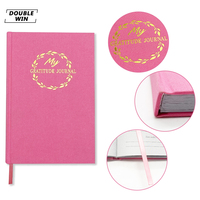 Cahier de gratitude pour femmes en lin uni à couverture rigide avec impression personnalisée