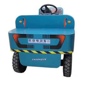 Customized Hand-Held Steering Wheel Battery Operated Transport Electric Flat Cart For Airport Warehouse Transfer