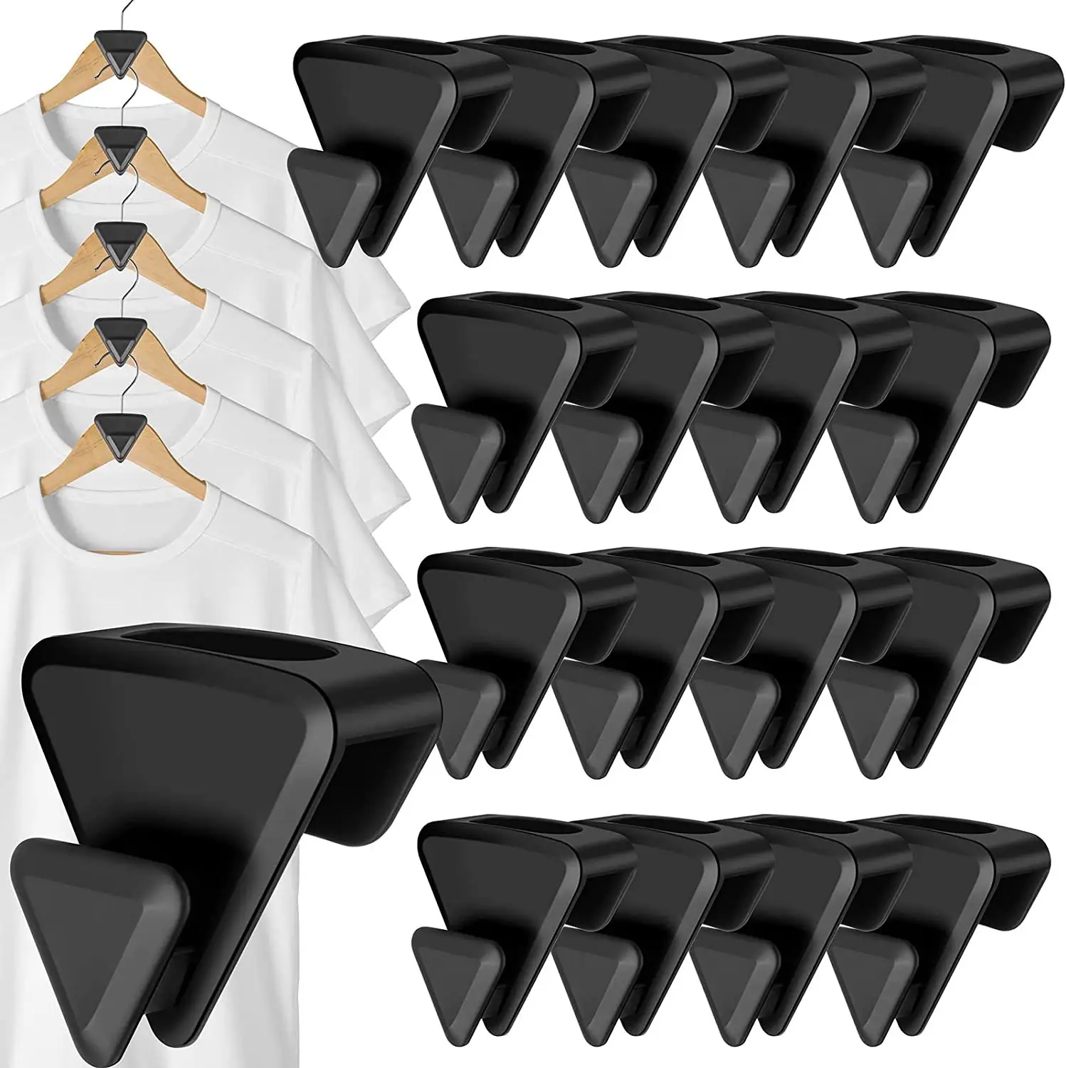 HYB OEM Gantungan kait Plastic Space Saving Triangles Hanger Hooks