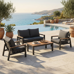 Conjunto de Sofás Modernos para Jardín con Estructura de Aluminio para Apartamentos, Hoteles, Parques y Patios - Muebles Resistentes a la Intemperie para Interiores/Exteriores - Product Image 4