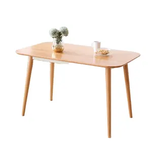 Table à manger en bois massif de style nordique et minimaliste, table à manger originale en hêtre, pour petit appartement, restaurant, nouveau modèle