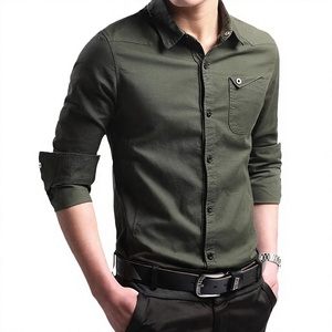Chemise formelle pour hommes dernière mode à manches longues en gros OEM meilleure vente quantité minimale de commande bas prix pas cher conception personnalisée de haute qualité - Product Image 1