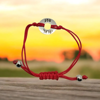 Bracelet Shema Israel en acier inoxydable avec cordon rouge et breloque gravée, bijoux faits à la main, résistant à l'eau