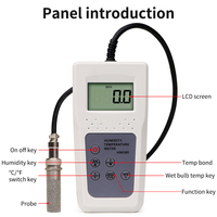 Termometer higrometer Digital portabel, pengukur kelembapan/Temp Digital portabel HM580 presisi tinggi