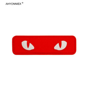 AHYONNIEX 1PC聚氯乙烯3D攻击猫眼刺绣头盔徽章米利战术DIY贴纸帆布恶魔头贴片 - Product Image 5