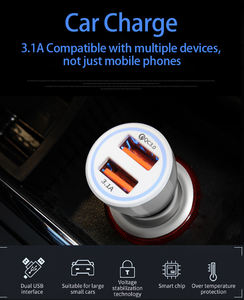 Chargeur rapide <span class=keywords><strong>2022</strong></span> 30W double 2 ports double USB 3.1A + QC3.0 chargeur rapide de voiture pour iPhone huawei xiaomi <span class=keywords><strong>Samsung</strong></span> - Product Image 5