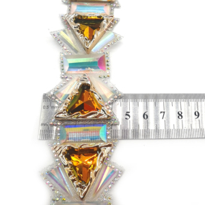 Nouvel arrivage de costumes de carnaval <span class=keywords><strong>samba</strong></span>, chaîne de coupe en perles de résine triangulaire, coupe en fer sur strass - Product Image 6