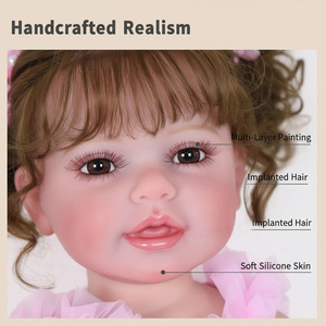 Muñeca Bebé <span class=keywords><strong>Reborn</strong></span> de Silicona Realista de 55 cm para Niñas, con Cabello Injertado a Mano, Muñeca <span class=keywords><strong>Reborn</strong></span> de Vinilo de Silicona de Cuerpo Completo para Recién <span class=keywords><strong>Nacidos</strong></span> - Product Image 3