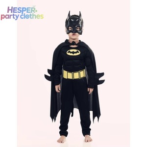 Disfraz de Murciélago Negro Musculoso Unisex HESPER para Halloween, Traje de Cosplay para Niños, Mono, Capa, Sombrero y Accesorios - Product Image 3