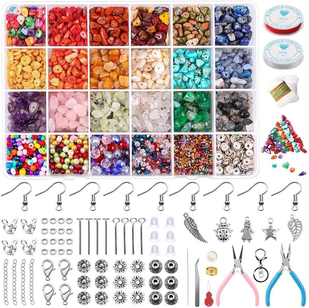 Multi color Crystal Jewelry Making Kit nature stone Crystal Gemstone Beads for Ring Earring and Jewelry Making supplier