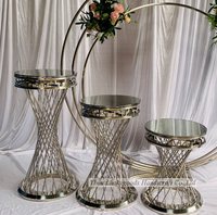 CZ210511-41 Ronde Fête D'événement De Mariage Table À Gâteau En Acier Inoxydable Table de Bar pour la Décoration De Mariage En Gros