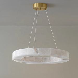 BGST Villa Otel Halka Tavan Lambası Modern Alabaster Daire Mermer Avize Sarkıt Aydınlatma Armatürleri Oturma Odası Yemek Odası için - Product Image 3