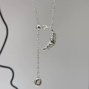 Collier croissant en argent sterling S925, chaîne longue de 60 cm pour femme, style coréen, chaîne de pull, bijou cadeau - Product Image 3
