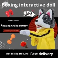 Article populaire : Jouet en peluche chien Husky de dessin animé, style Kung Fu, écologique, imperméable, interactif, marionnette à main, couineur, excellent pour l'hiver