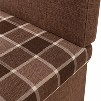 Chaise Ottoman Pliante Moderne avec Dossier en Tissu à Carreaux, Tabouret Pliant d'Entrée, Repose-Pieds pour Salon et Maison