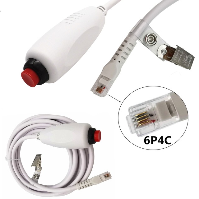 Wholesale 3m/9.8ft Push Button Cord Cable for Nurse Station,Universal Crystal Plug 6P4C to Handle Red Button Call Wire With Clip