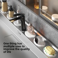 Support de rangement pour savon avec tapis de drainage, sans perçage, pour comptoir de salle de bain ou toilettes, forme ovale, fabriqué en Chine