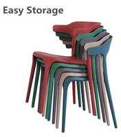 Chaise de salle à manger en plastique polypropylène bleu, chaises de restaurant pour événements, en plastique coloré