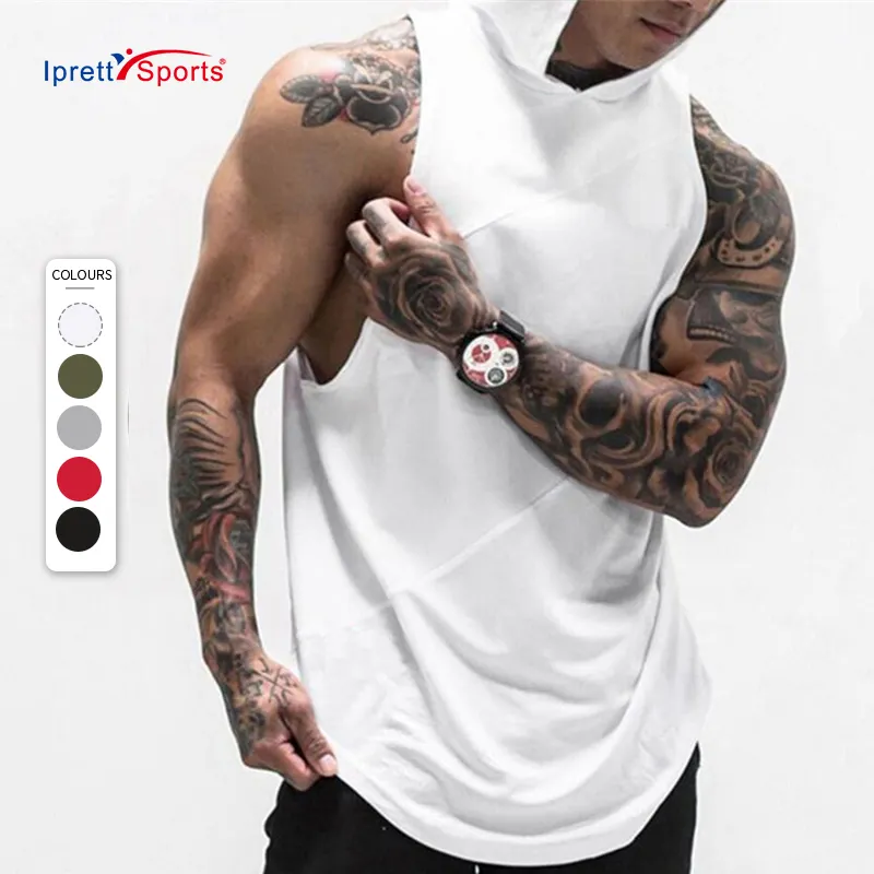 Gym Singlets Men Sports Tank Top Custom Fitness Vest With Hood