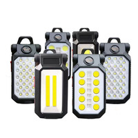 Lampe de travail LED COB rechargeable, portable, magnétique, avec charge USB, pliable, pour inspection d'atelier, avec crochet pour réparation automobile