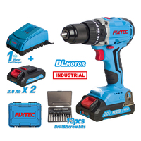 Perceuse à percussion sans fil FIXTEC 20V, moteur sans balais, couple élevé 50N.m, mandrin auto-serrant 13mm, ensemble d'outils électriques certifié CE, qualité industrielle