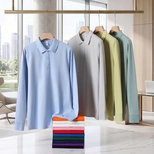 Promotional <b>Long</b> <b>Sleeve</b> <b>Polo</b> <b>Shirt</b> Cotton Polyester Blend Elastic Wear Resistant Men <b>Women</b> Autumn Winter Workwear - Product Image 1