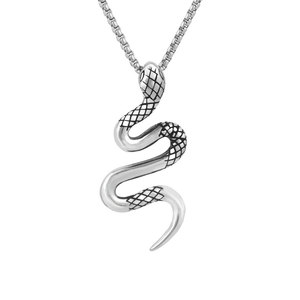 Collar con colgante de acero inoxidable con forma de serpiente para hombre, diseño del zodiaco animal, joyería de moda Sp987 - Product Image 1
