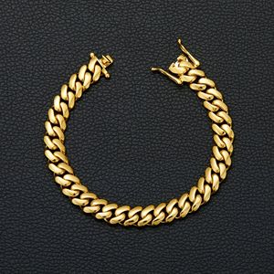 Collier tendance pour homme en acier inoxydable plaqué or, maillons géométriques Miami, étanche et inaltérable, 10-22MM, vente en gros - Product Image 3