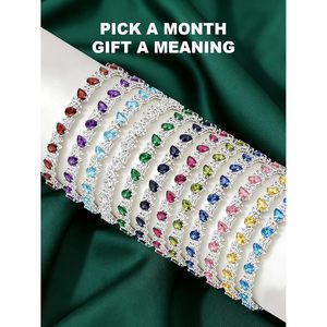 Tennis <b>Bracelet</b> 925 Sterling Silver Pear Cut Zircon Celtic Knot Adjustable For Women Gift - Product Image 3