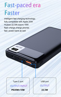 Batterie externe portable 10000 mAh à charge rapide 22,5 W avec ports Type-C et Micro USB, affichage LED, logo personnalisé, idéale pour les situations d'urgence (batterie 18650)